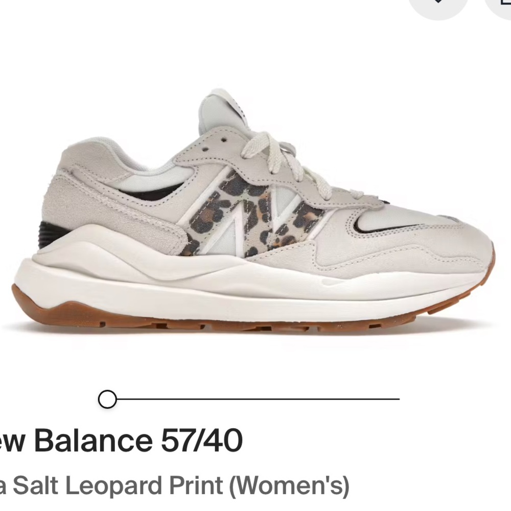 New Balance 57/40 Women's Sea Salt Leopard Sneakers 8.5